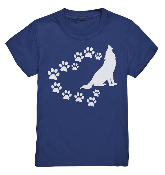 Pfotenherz mit Wolf | Kinder T-Shirt