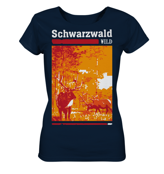 Schwarzwald Wild Hirsch | Damen Bio Shirt Organic