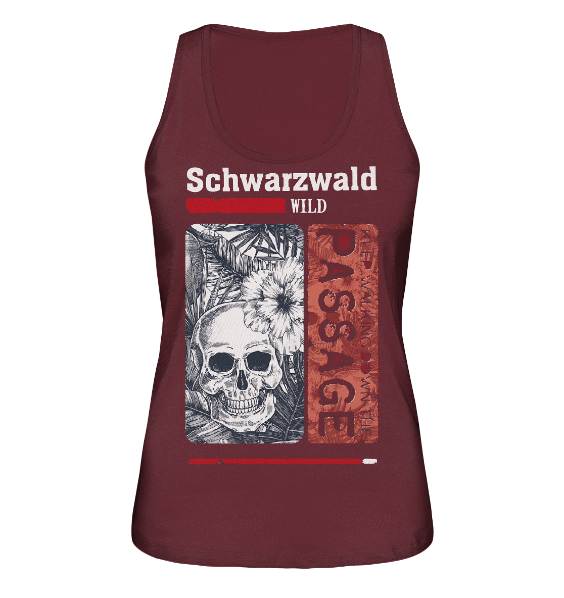 Schwarzwald Wild Passage Skull | Damen Bio Tank-Top Organic