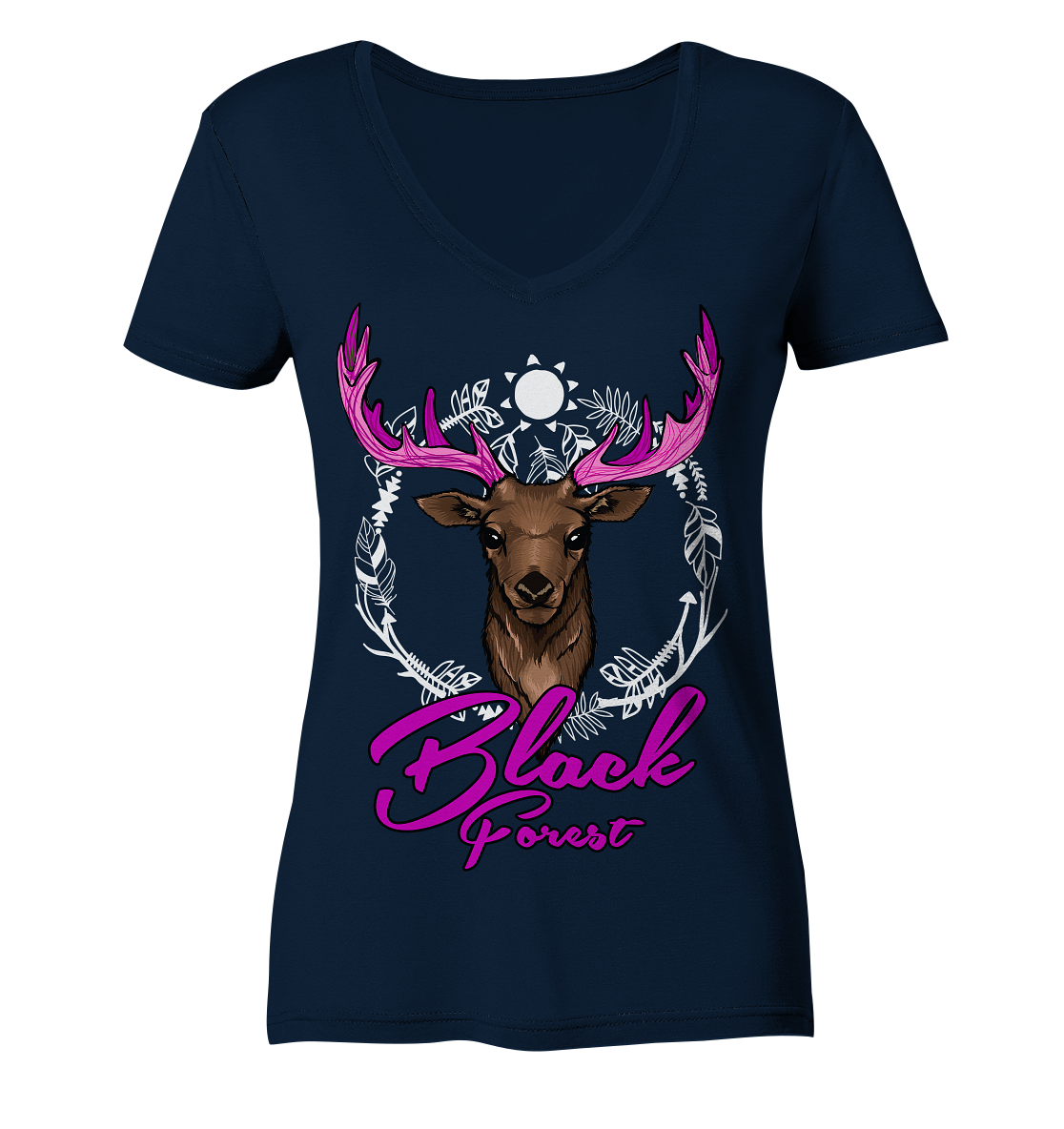 Black Forest Hirsch | Organic Damenshirt V-Neck