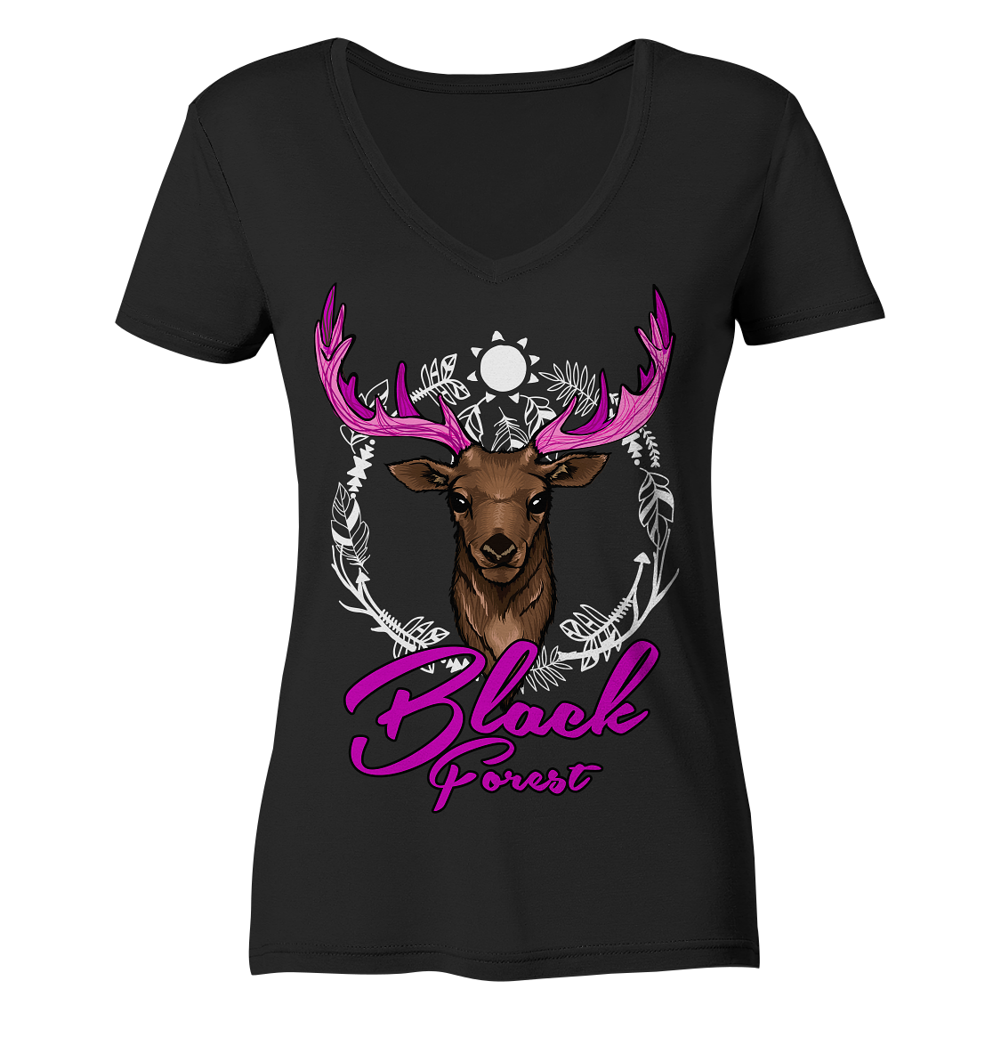 Black Forest Hirsch | Organic Damenshirt V-Neck