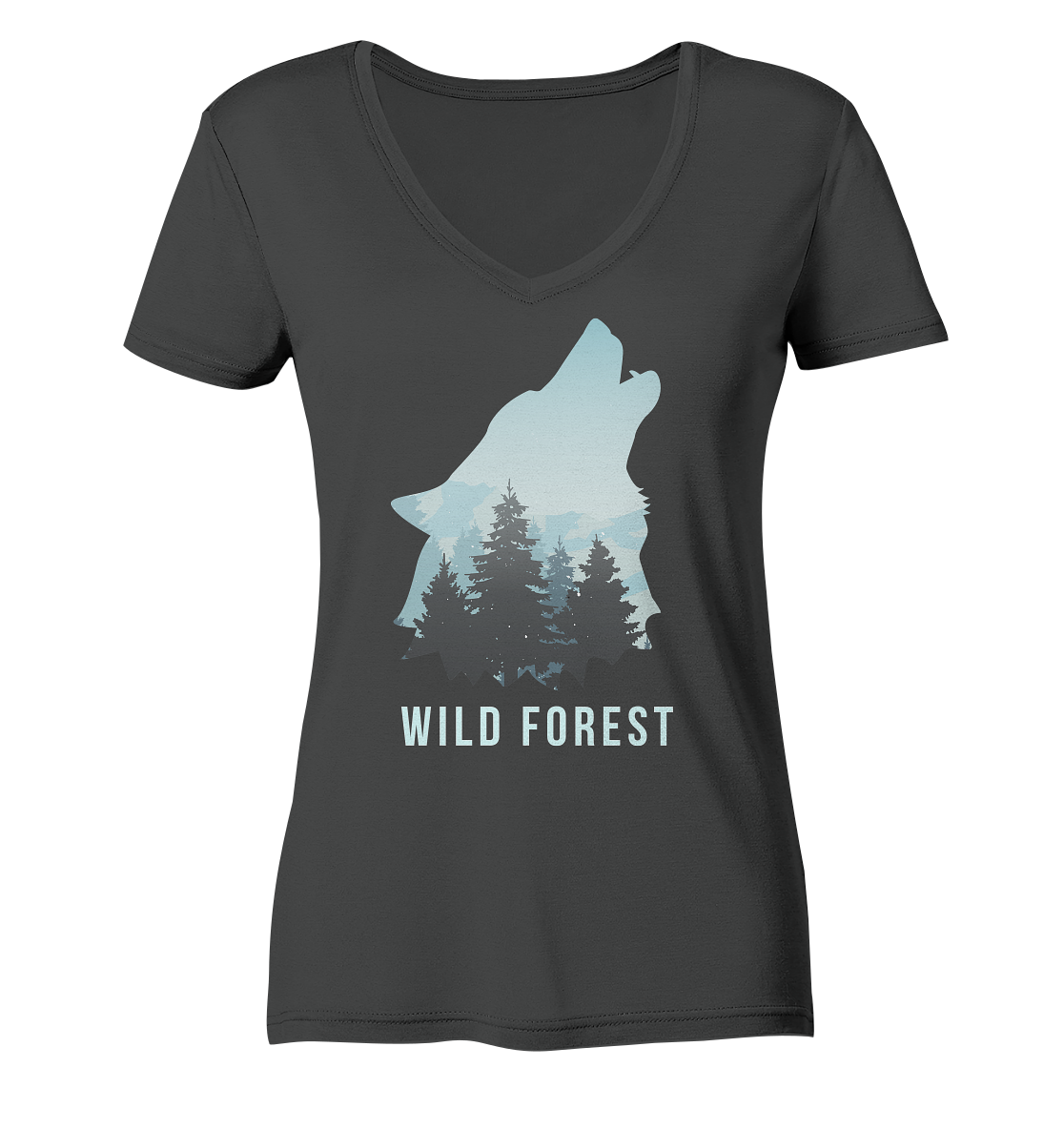 Wild Forest | - Ladies Organic V-Neck Shirt
