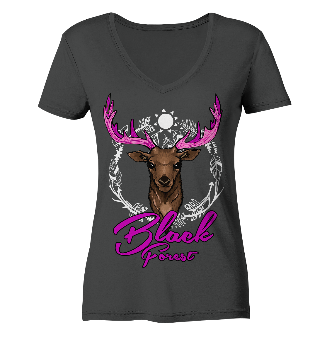 Black Forest Hirsch | Organic Damenshirt V-Neck