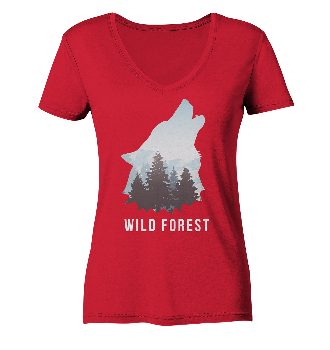 Wild Forest | - Ladies Organic V-Neck Shirt