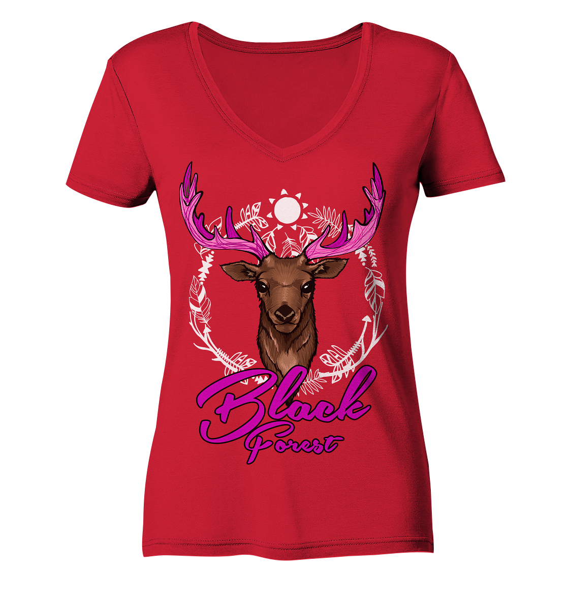 Black Forest Hirsch | Organic Damenshirt V-Neck