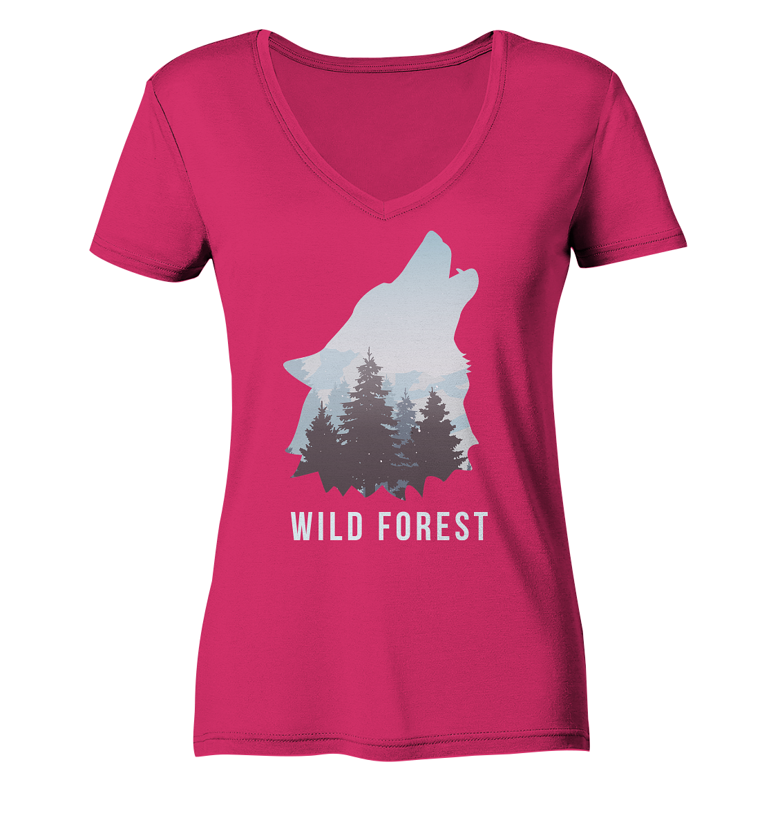 Wild Forest | - Ladies Organic V-Neck Shirt