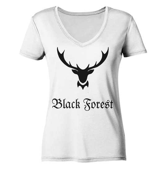 Black Forest Hirschgeweih | Bio Damen V-Neck Shirt Organic