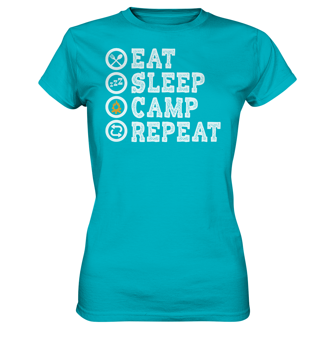 Eat Sleep Camp Repeat | Damen Premium T-Shirt