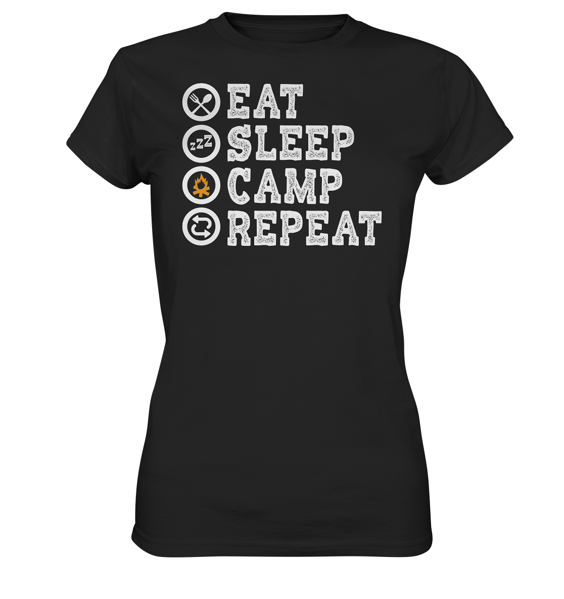 Eat Sleep Camp Repeat | Damen Premium T-Shirt