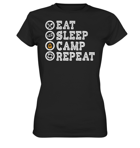 Eat Sleep Camp Repeat | Damen Premium T-Shirt