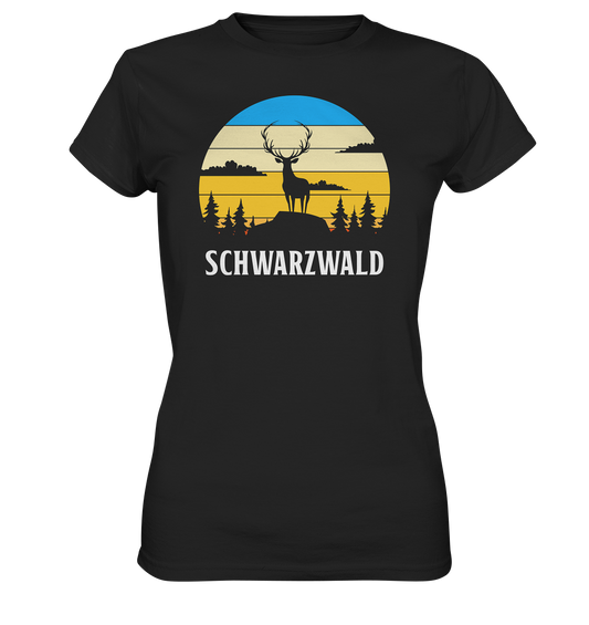 Schwarzwald Hirsch Sonnenuntergang | Damen Premium T-Shirt