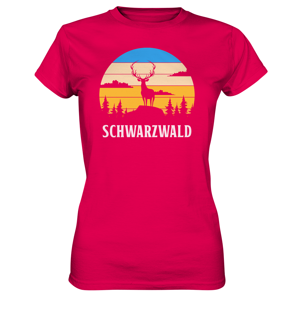 Schwarzwald Hirsch Sonnenuntergang | Damen Premium T-Shirt