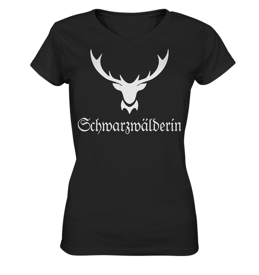 Schwarzwälderin Hirschgeweih | Organic Damenshirt V-Neck