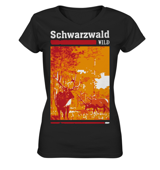 Schwarzwald Wild Hirsch | Damen V-Neck Shirt