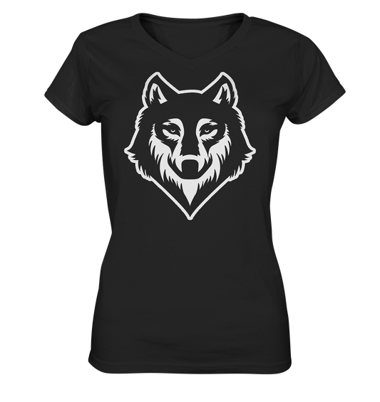 Wolf | Damen V-Neck Shirt - Ladies V-Neck Shirt