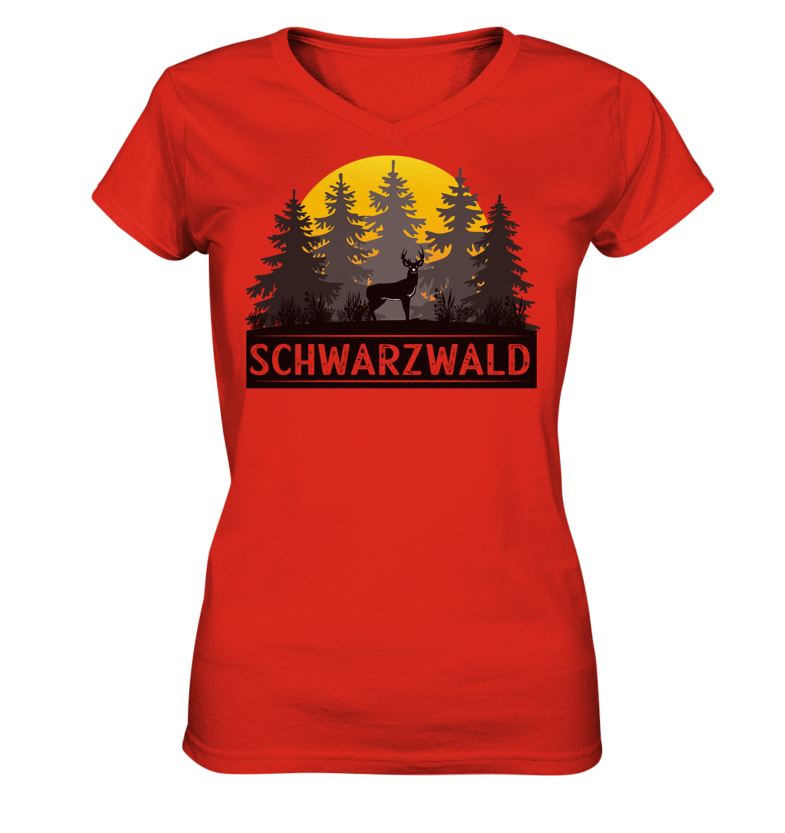 Schwarzwald Sonnenuntergang | Damen V-Neck Shirt