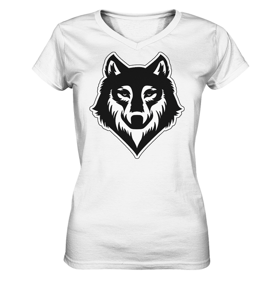 Wolf | Damen V-Neck Shirt - Ladies V-Neck Shirt
