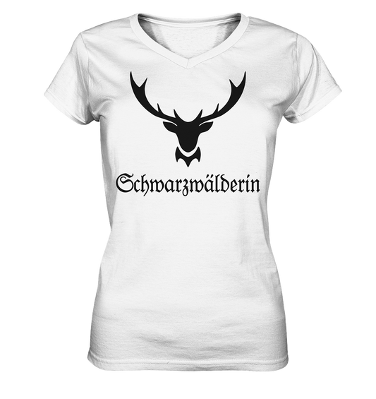 Schwarzwälderin Hirschgeweih | Organic Damenshirt V-Neck