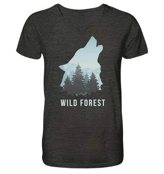 Wild Forest | - Mens Organic V-Neck Shirt
