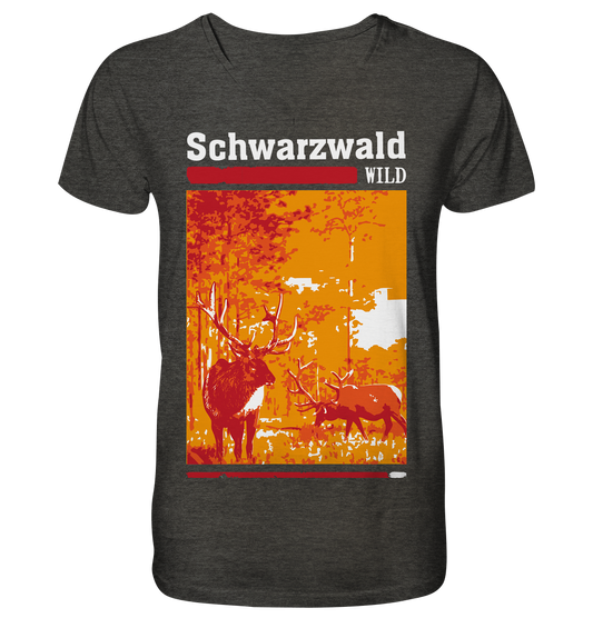 Schwarzwald Wild Hirsch | Organic V-Neck T-Shirt