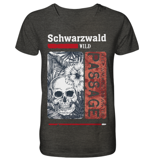 Schwarzwald Wild Passage Skull | Herren Bio V-Neck Shirt Organic