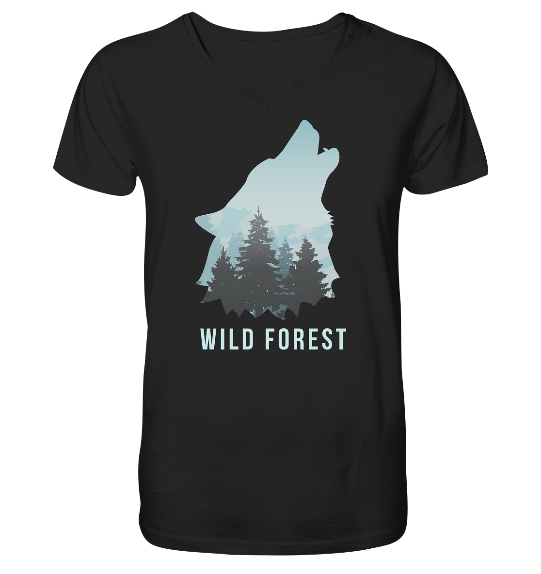 Wild Forest | - Mens Organic V-Neck Shirt