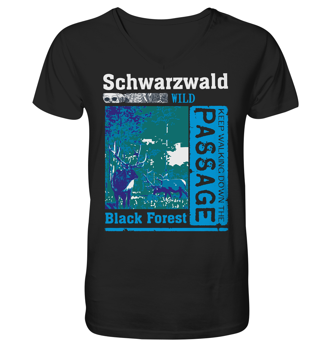 Schwarzwald Wild Passage | Herren Bio V-Neck Shirt Organic