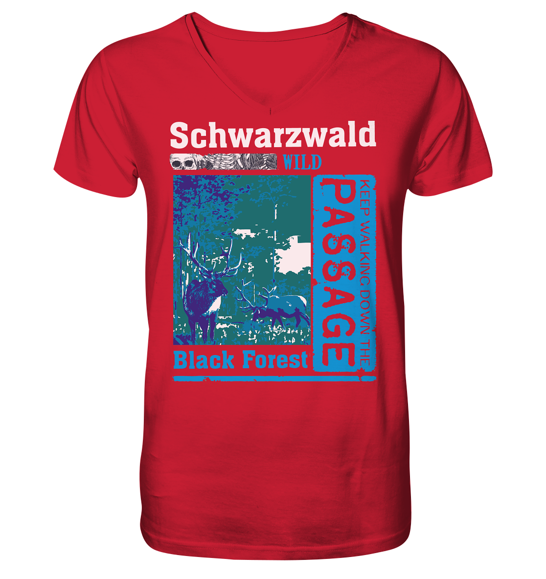 Schwarzwald Wild Passage | Herren Bio V-Neck Shirt Organic