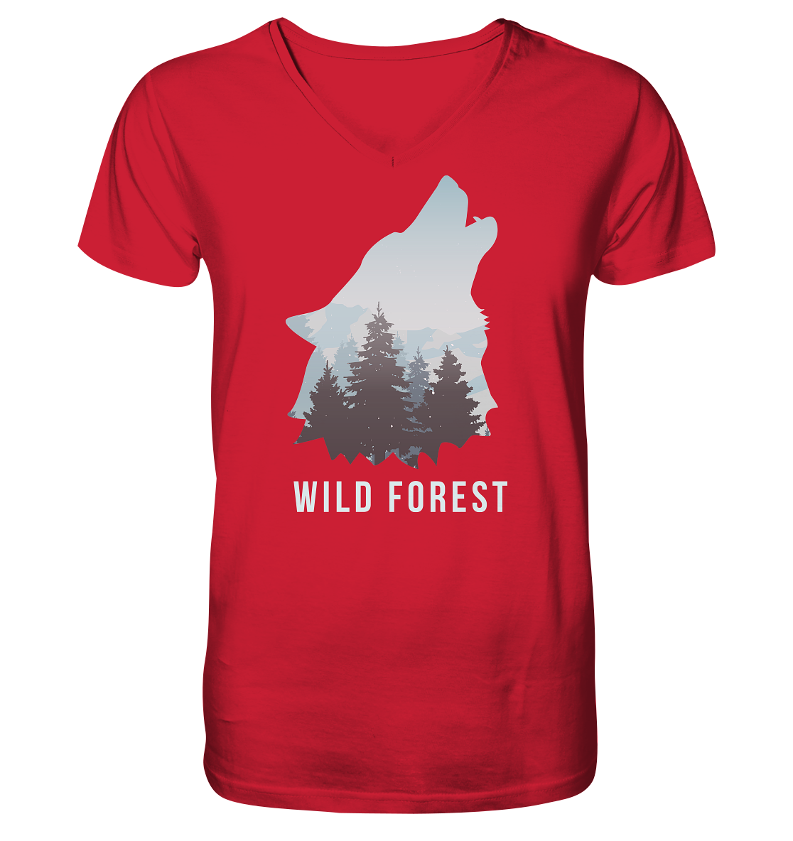 Wild Forest | - Mens Organic V-Neck Shirt