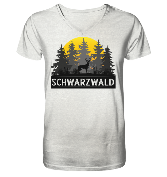 Schwarzwald Sonnenuntergang | Bio Herren V-Neck Shirt Organic