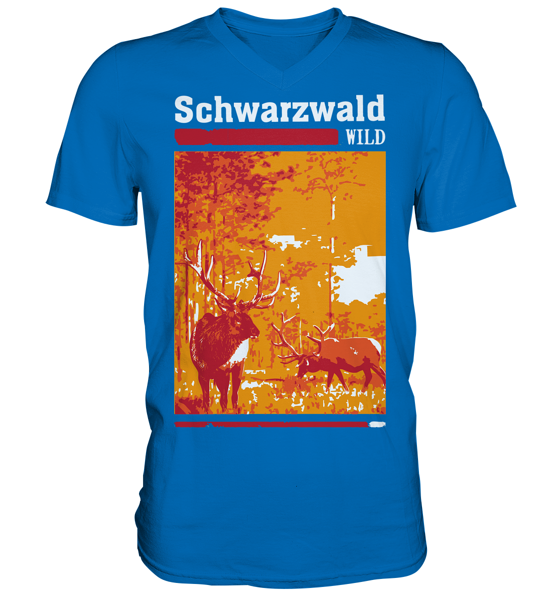 Schwarzwald Wild Hirsch | Herren V-Neck Shirt
