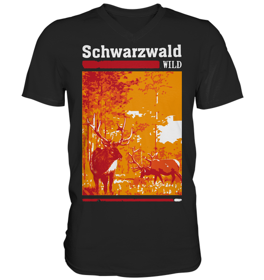 Schwarzwald Wild Hirsch | Herren V-Neck Shirt