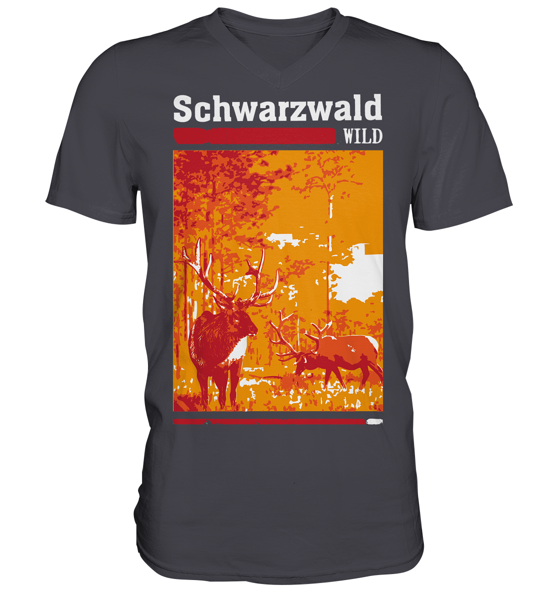 Schwarzwald Wild Hirsch | Herren V-Neck Shirt
