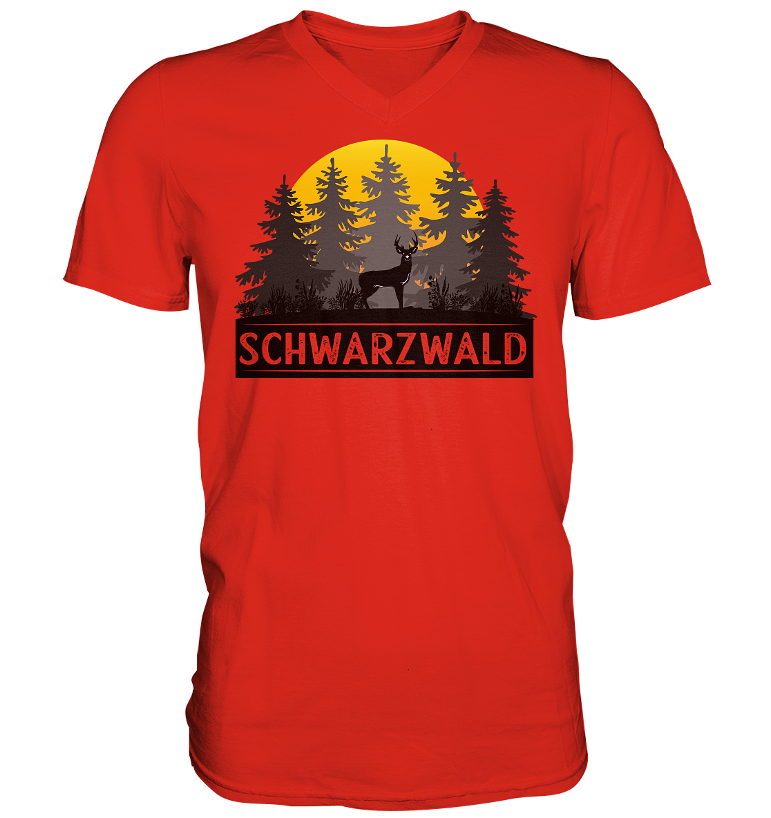 Schwarzwald Sonnenuntergang | Herren V-Neck Shirt