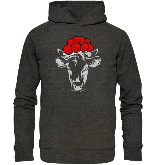 Kuh mit Bollenhut | Bio Hoodie Gr. L