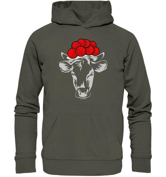 Kuh mit Bollenhut | Bio Hoodie Gr. S
