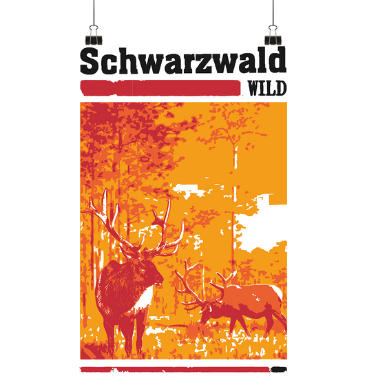 Schwarzwald Wild Hirsch | Poster DIN A1+