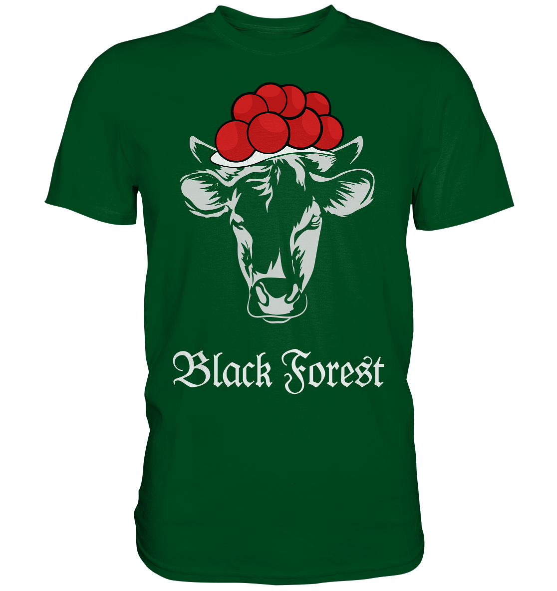 Black Forest Kuh mit Bollenhut | Unisex Premium Shirt