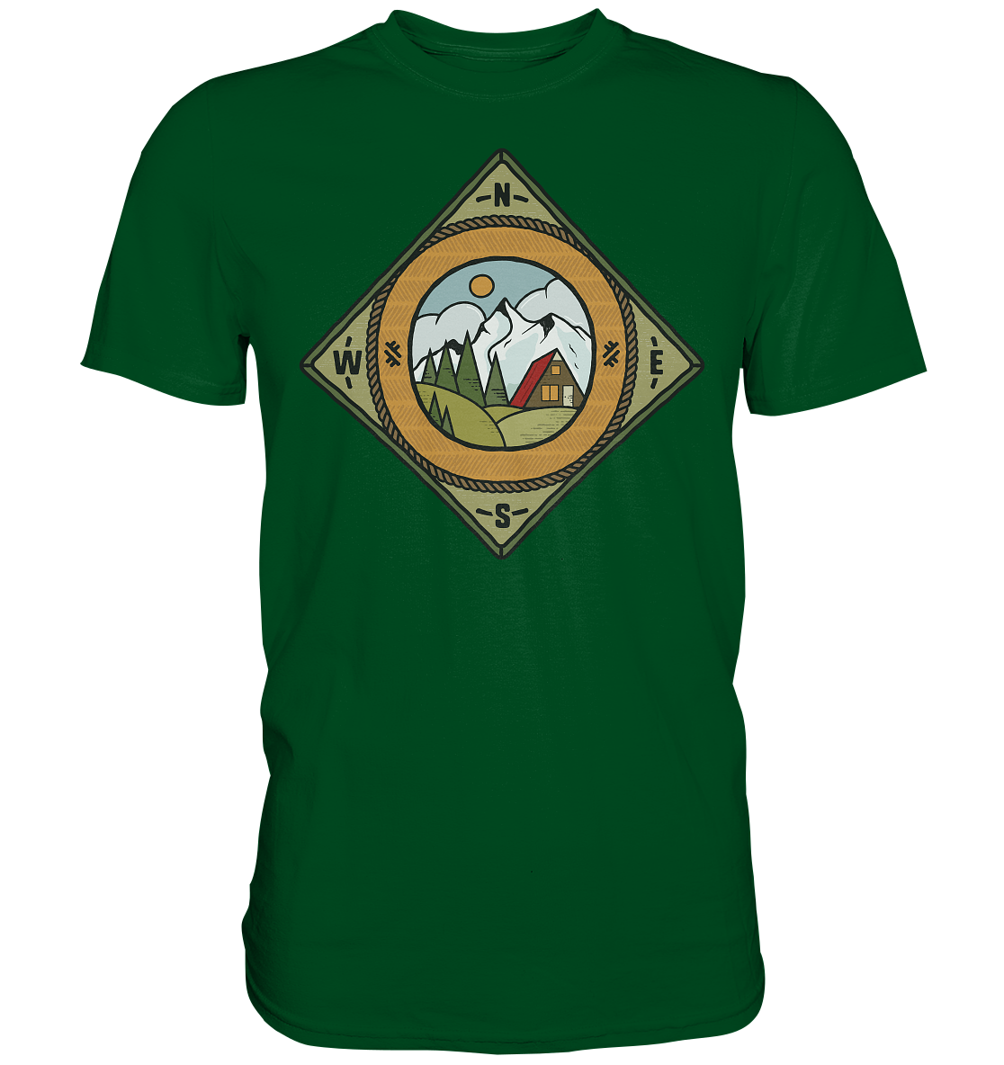 Bergwelt Kompass | Unisex Premium T-Shirt