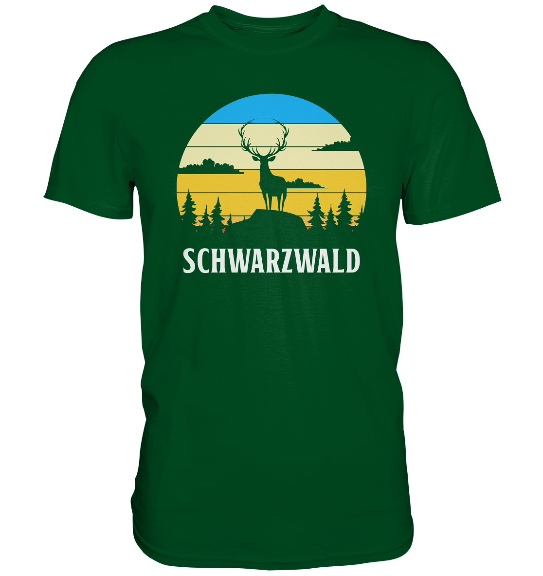 Schwarzwald Hirsch Sonnenuntergang | Unisex Premium Shirt