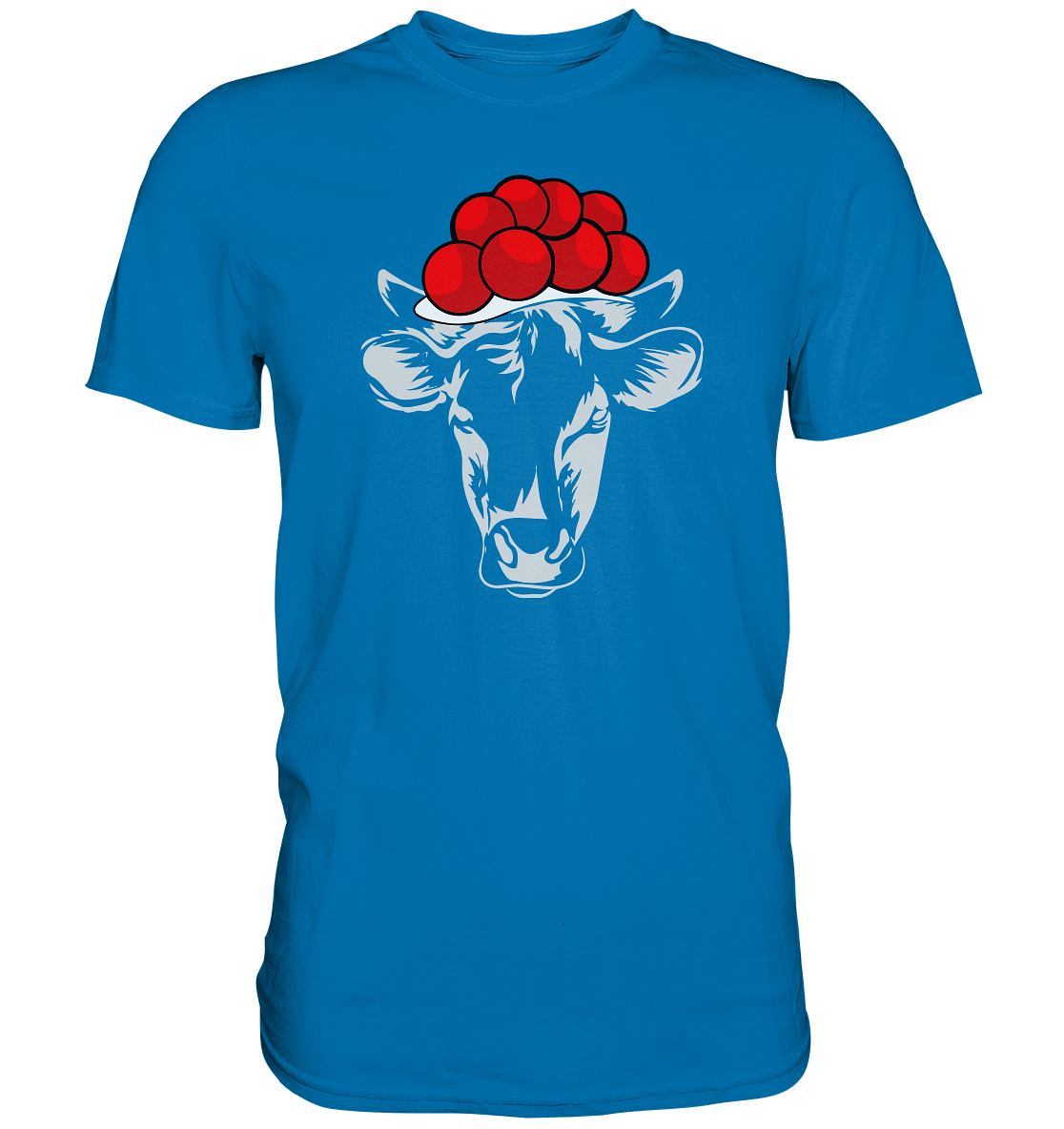 Kuh mit Bollenhut | Unisex Premium T-Shirt