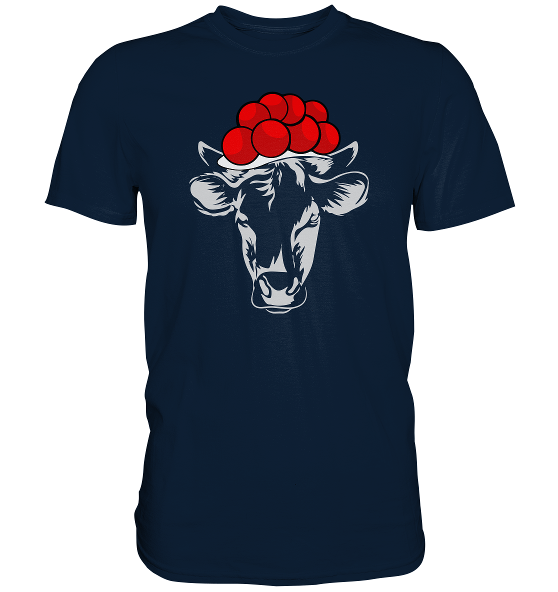 Kuh mit Bollenhut | Unisex Premium T-Shirt