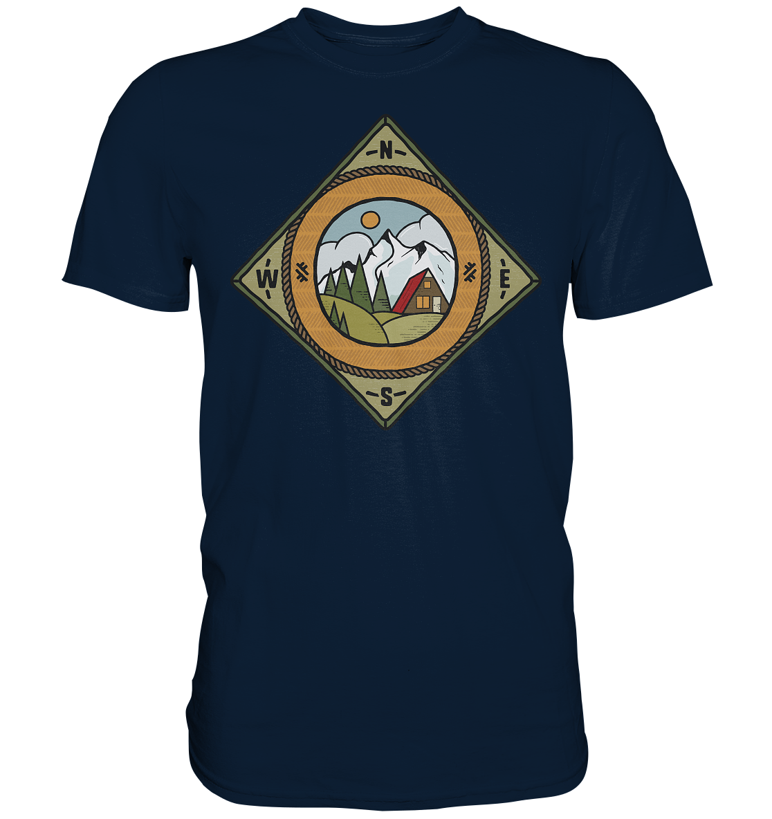 Bergwelt Kompass | Unisex Premium T-Shirt