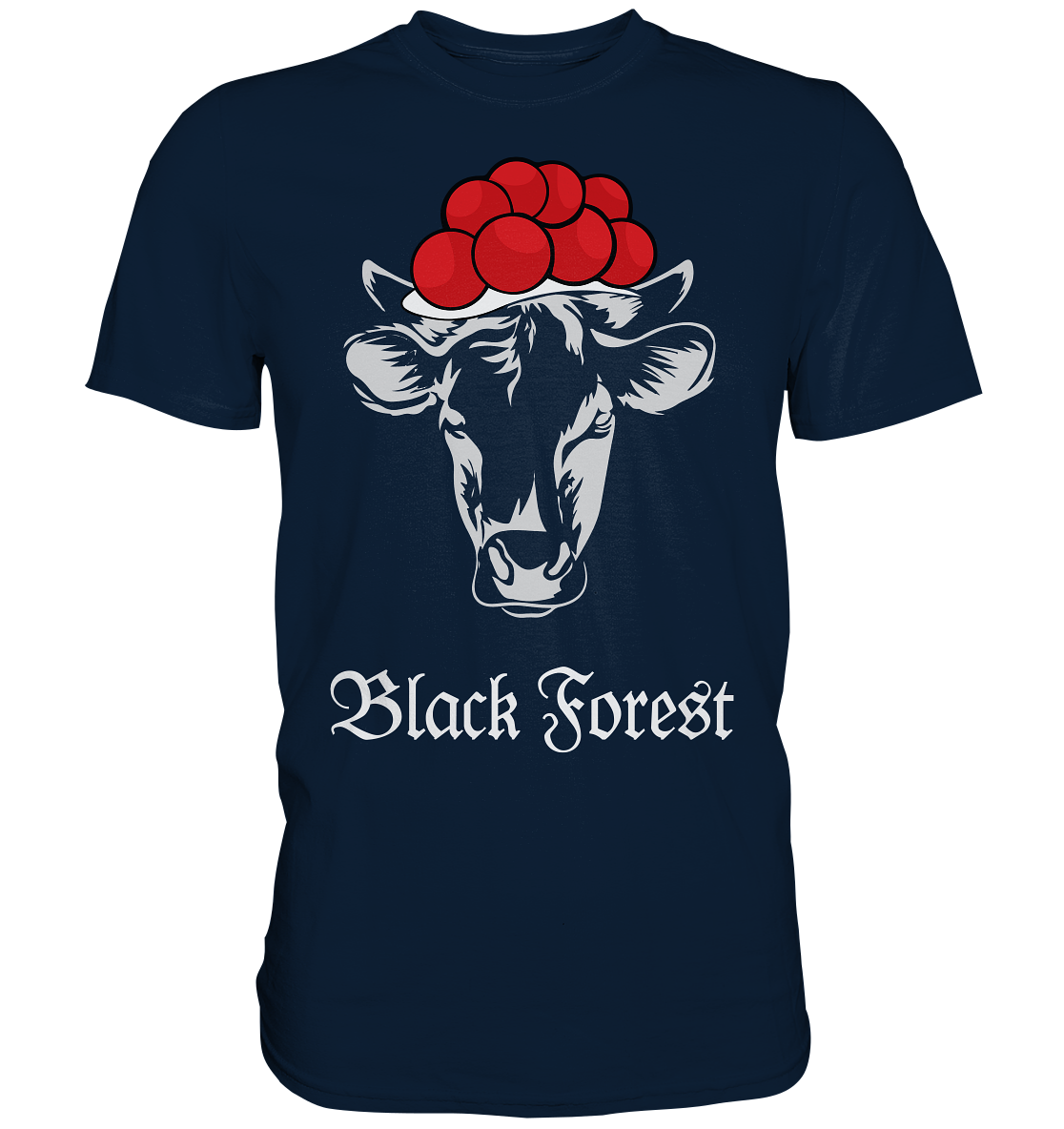 Black Forest Kuh mit Bollenhut | Unisex Premium Shirt