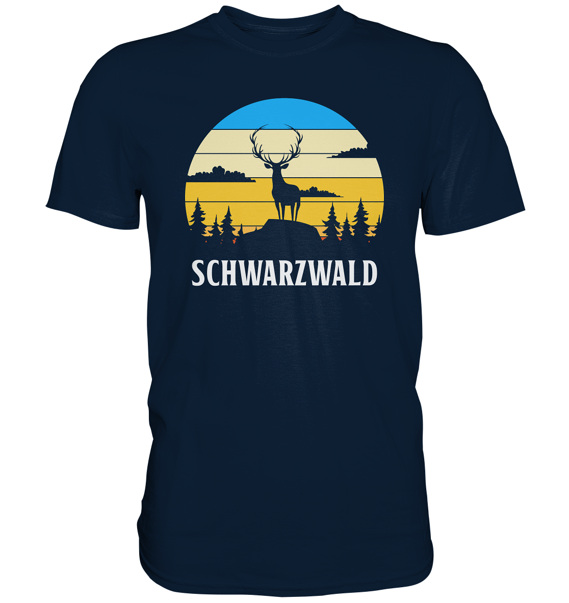 Schwarzwald Hirsch Sonnenuntergang | Unisex Premium Shirt