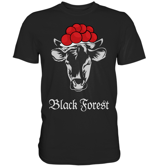 Black Forest Kuh mit Bollenhut | Unisex Premium Shirt