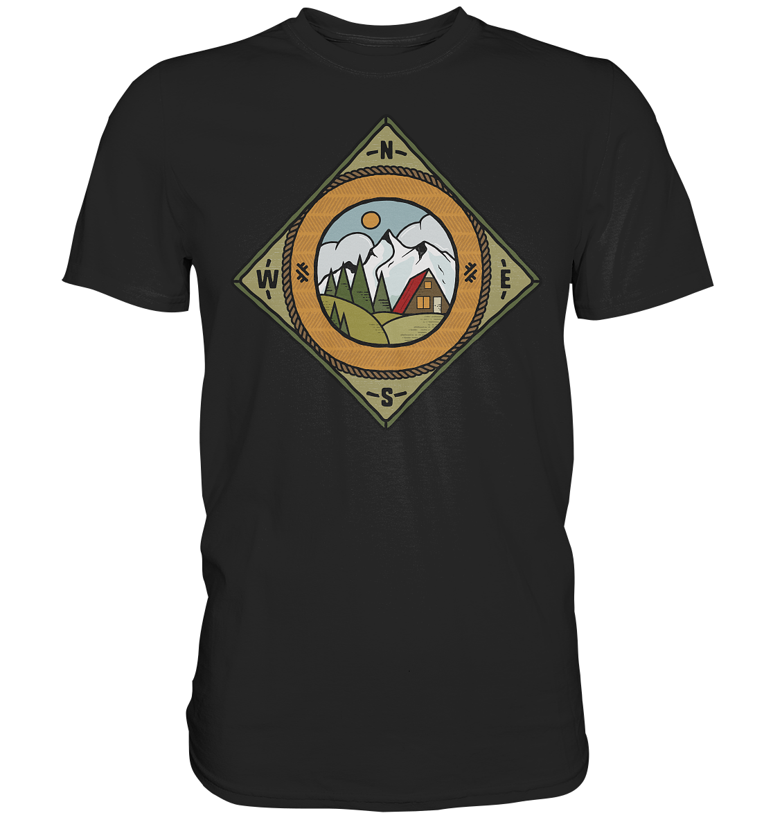 Bergwelt Kompass | Unisex Premium T-Shirt