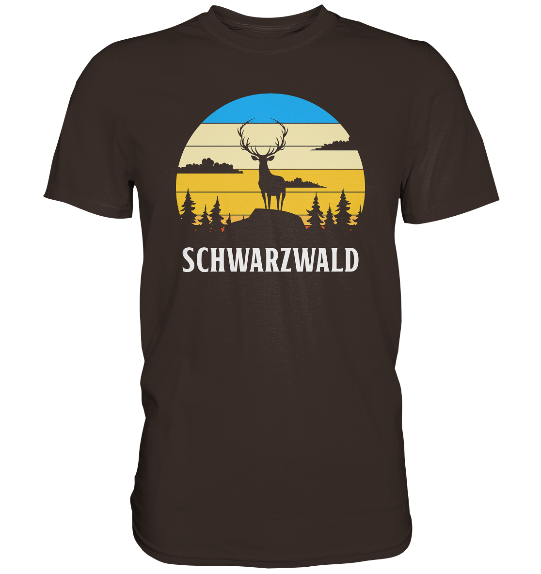 Schwarzwald Hirsch Sonnenuntergang | Unisex Premium Shirt