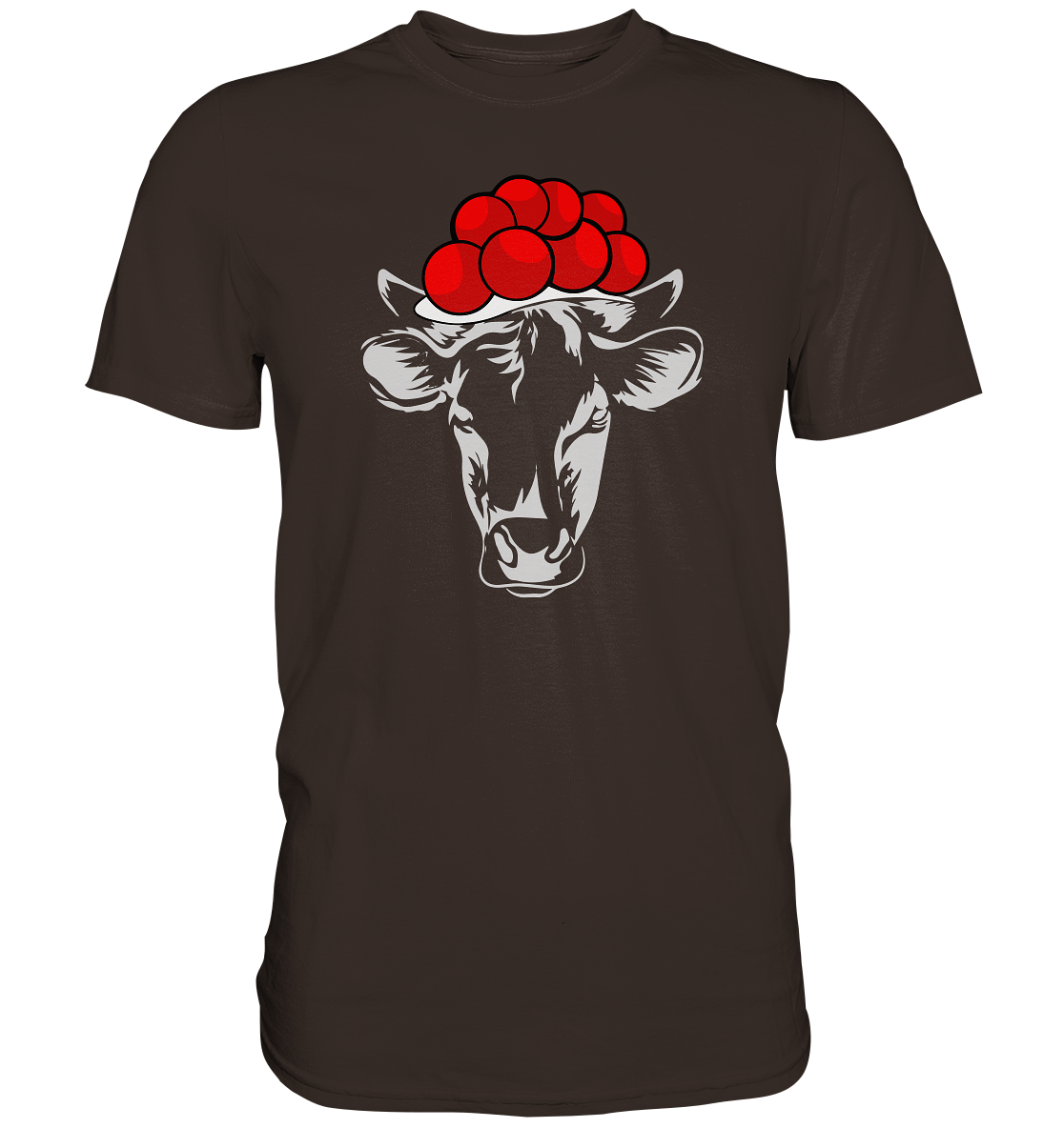 Kuh mit Bollenhut | Unisex Premium T-Shirt