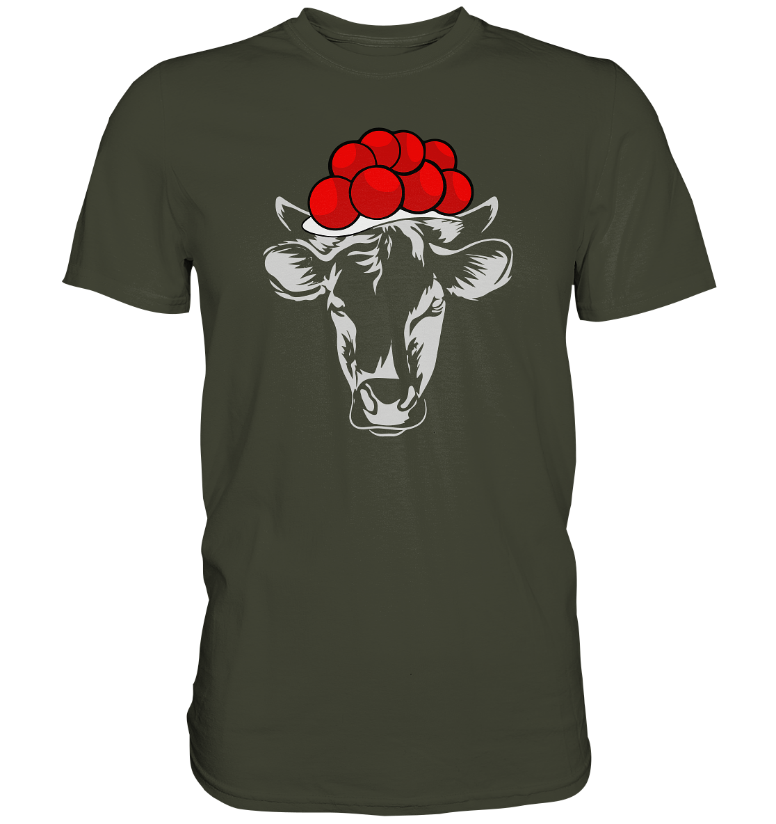 Kuh mit Bollenhut | Unisex Premium T-Shirt